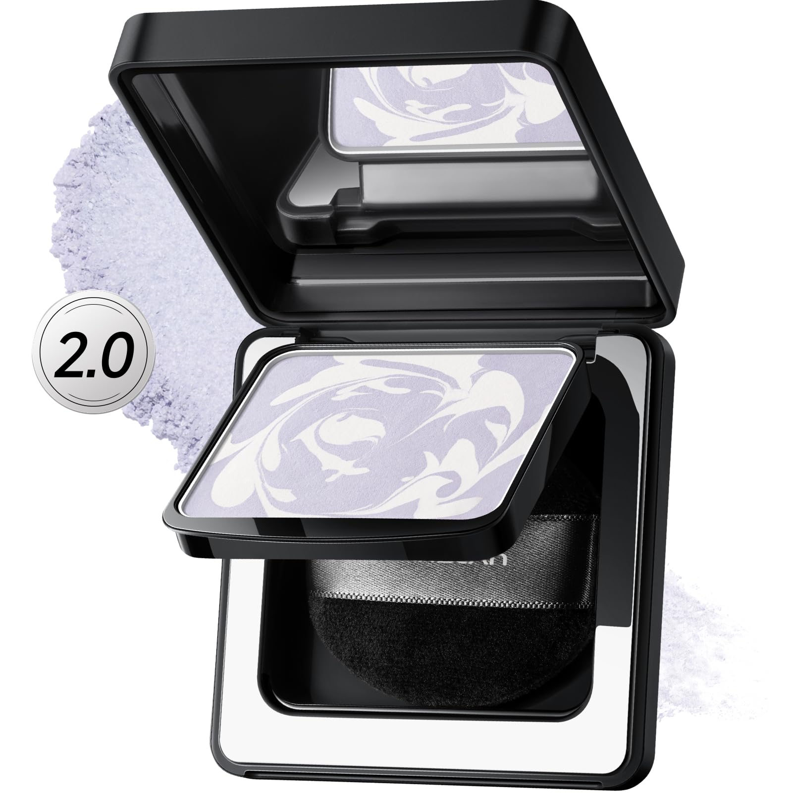 CARSLAN 2.0 Black Magnet Soft Focus Powder | 24H Oil Control, Waterproof Translucent Setting Powder, 0.28 oz, Shade 01 Blue Purple