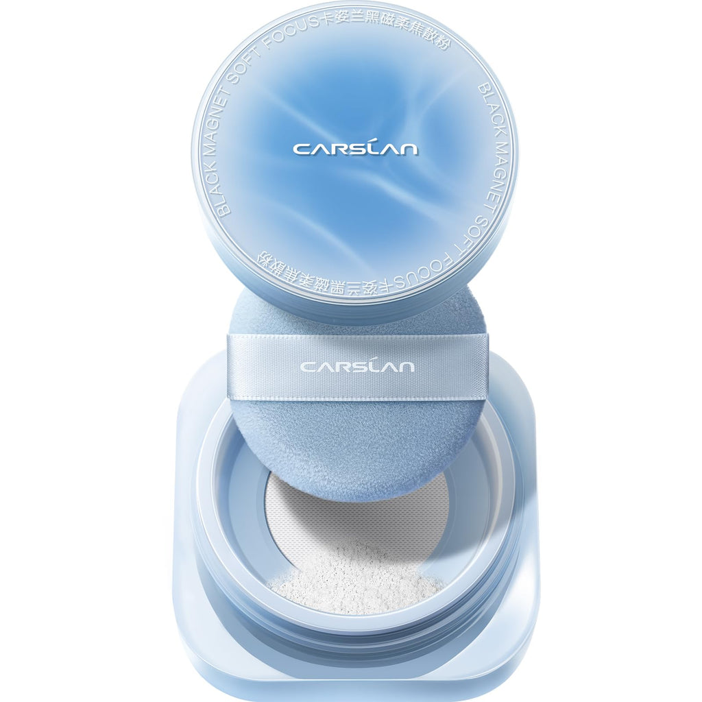 CARSLAN 2.0 Black Magnet Soft Focus Setting Powder | 24H Oil Control, Waterproof, Talc-Free