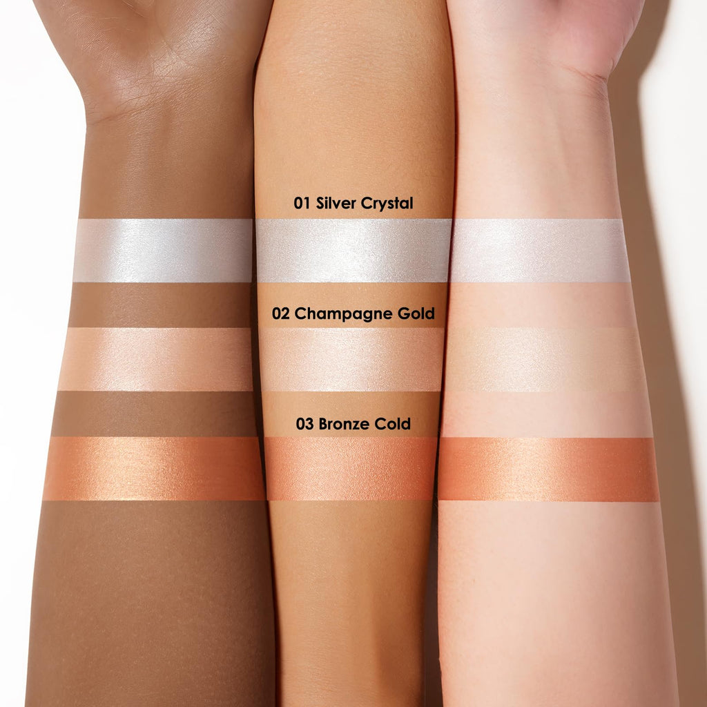 CARSLAN 3D Liquid Highlighter - Bronze Cold, Lightweight Dewy Glow