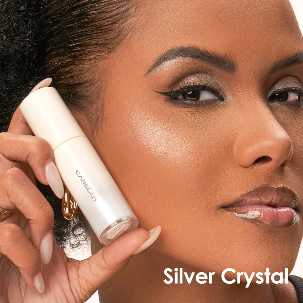 CARSLAN 3D Liquid Highlighter – Dewy Glow, Lightweight Illuminator (Silver Crystal)