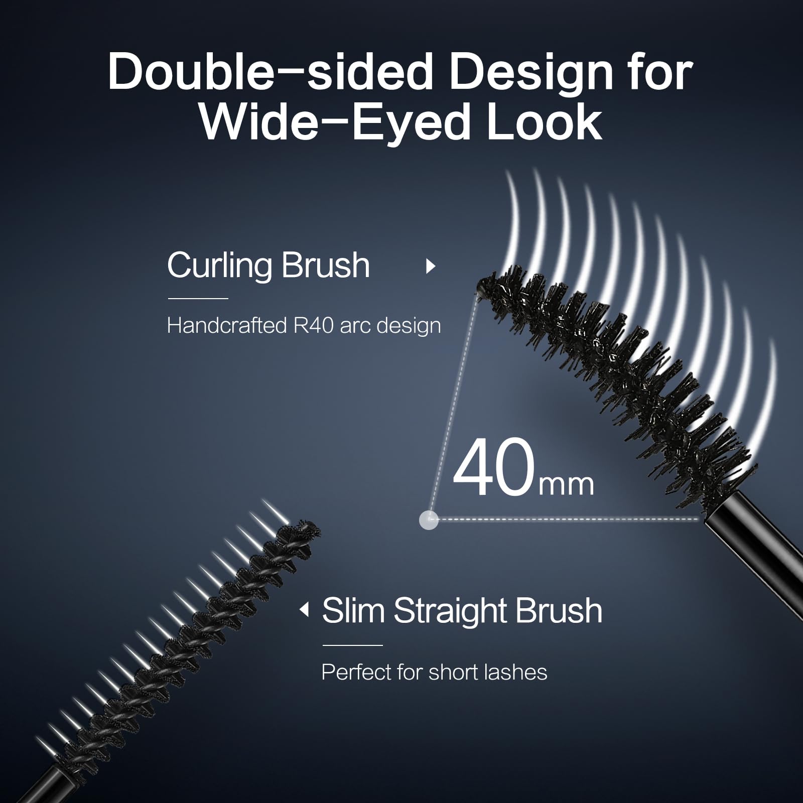 CARSLAN Double Extension Curling Mascara – Dual Brush for Lengthening & Curling, Smudge-Proof All-Day Wear