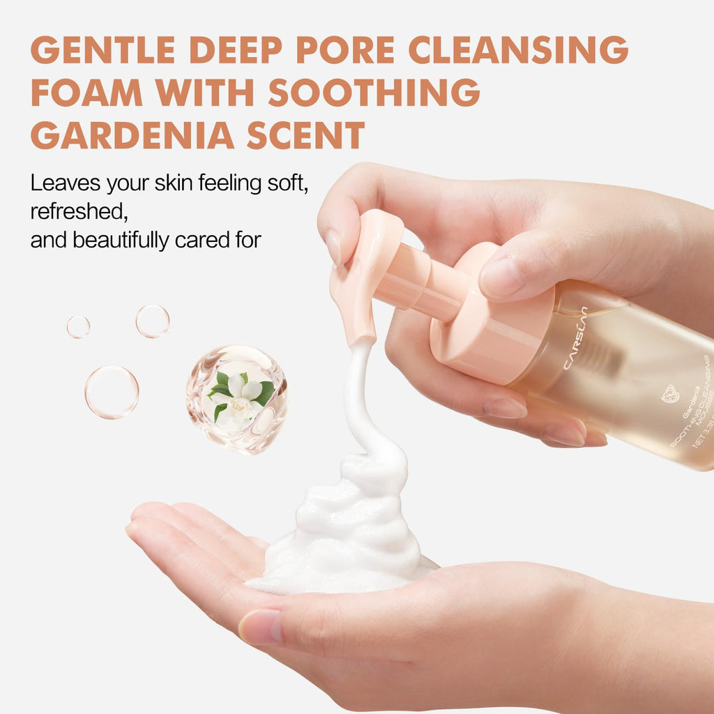 CARSLAN Face Wash – Gentle Hydrating Foaming Cleanser for All Skin Types | Makeup Remover