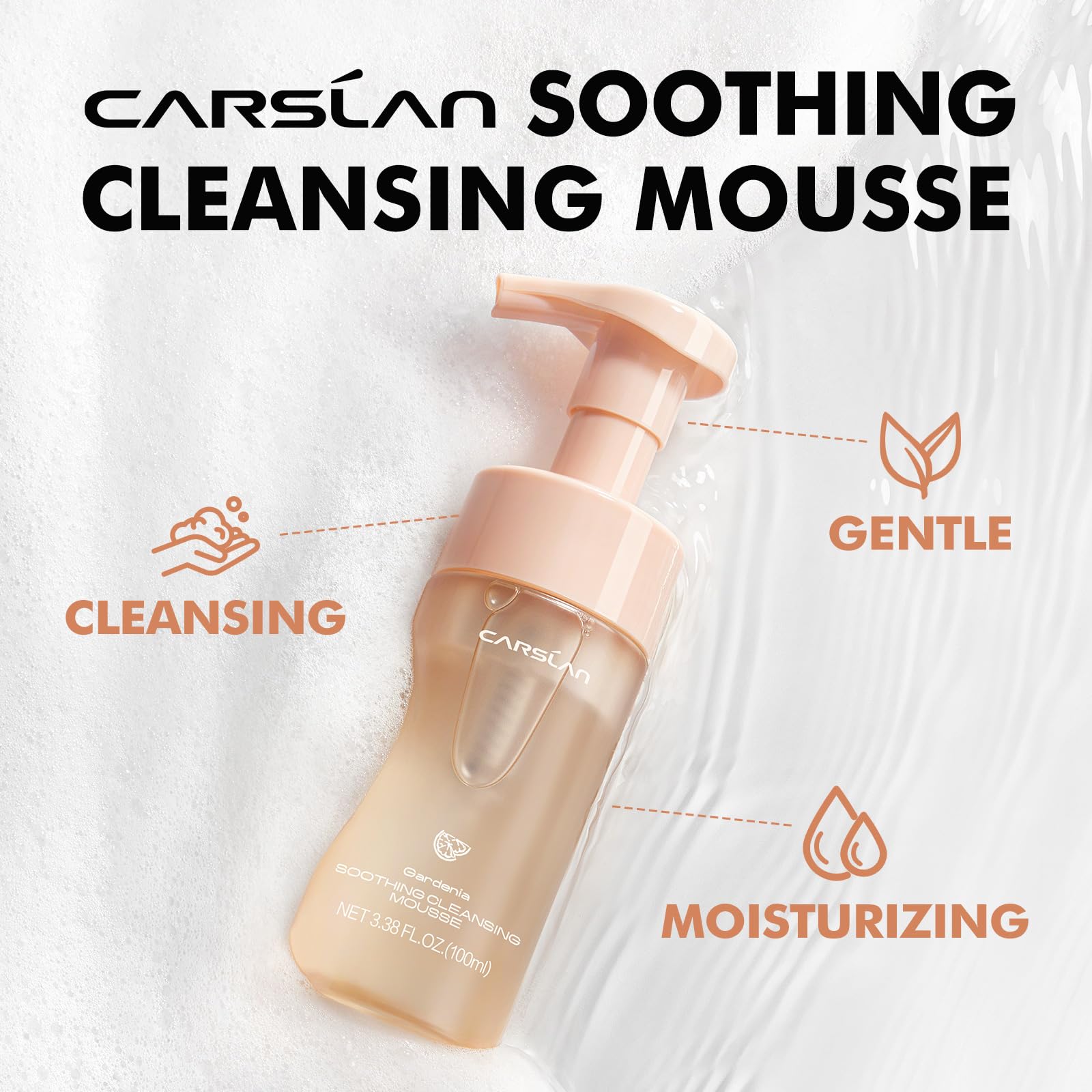 CARSLAN Face Wash – Gentle Hydrating Foaming Cleanser for All Skin Types | Makeup Remover