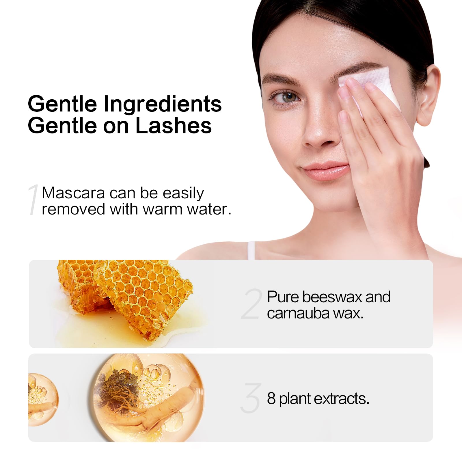 CARSLAN Light-Lengthening Mascara – Slim Silicone Brush, Smudge-Proof, Quick-Dry, Long Lasting Volume