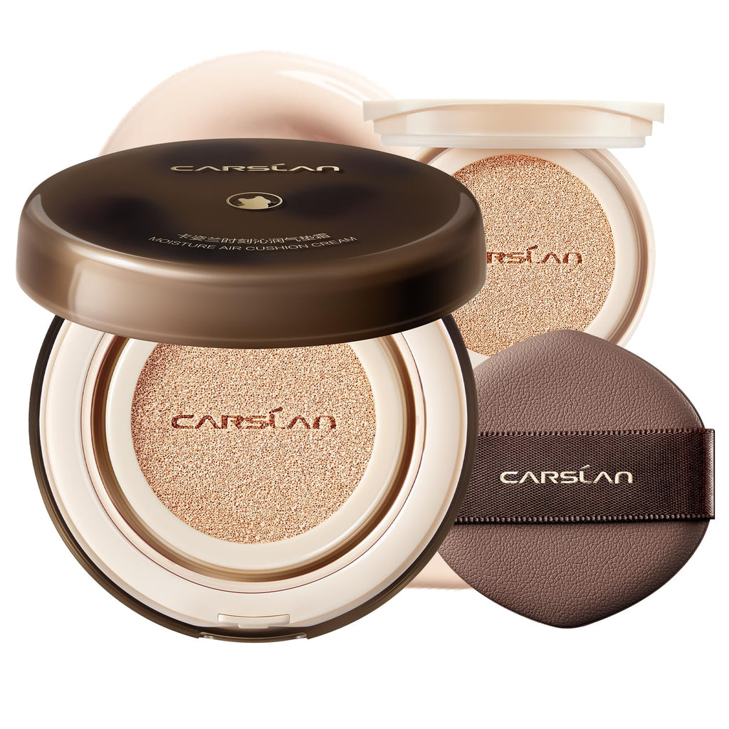 CARSLAN Lasting Air Cushion Foundation – Oil Control, Medium to Full Coverage, P01 Fair Pink (Refill Included)
