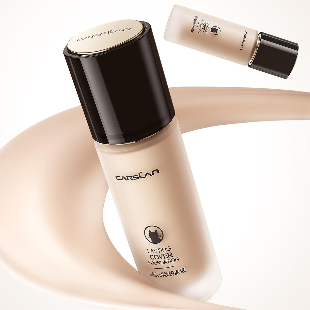 CARSLAN Lasting Cover Foundation – 24H Matte Full Coverage, Oil-Free, Waterproof (W01)