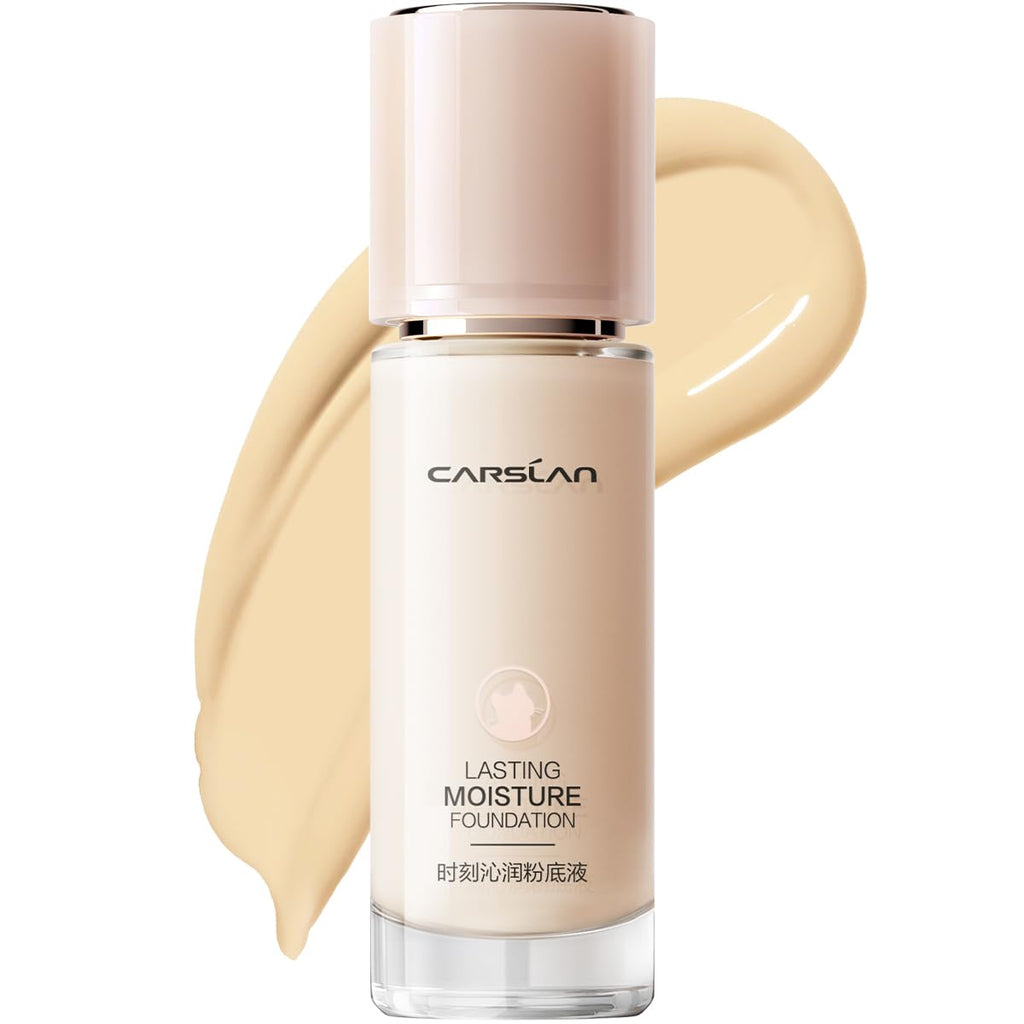 CARSLAN Lasting Moisture Foundation — 24H Longwear, Dewy Finish for Dry Skin