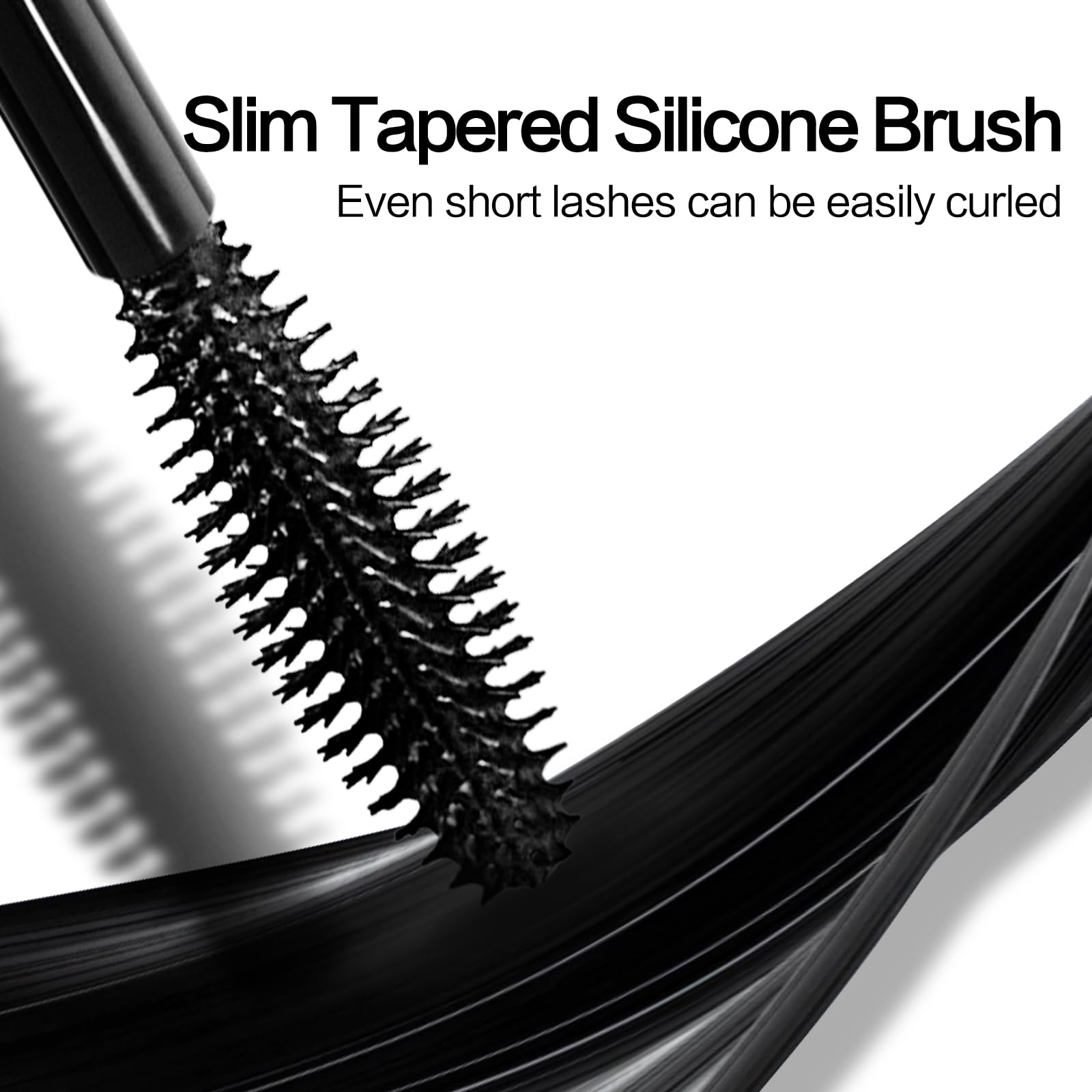 CARSLAN Light-Lengthening Mascara – Slim Silicone Brush, Smudge-Proof, Quick-Dry, Long Lasting Volume