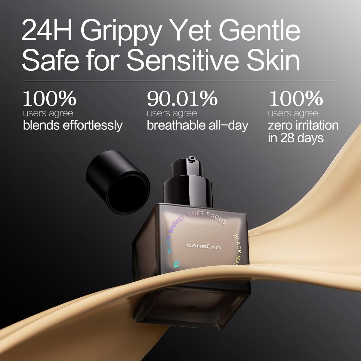 CARSLAN Black Magnet Foundation P02 Light Skin – 24H Matte, Waterproof