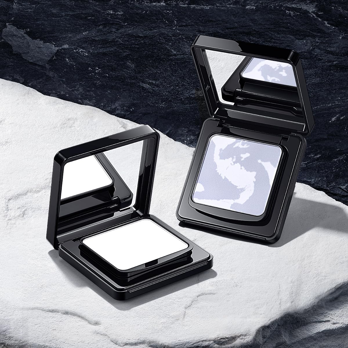CARSLAN Waterproof Face Pressed Powder Compact | 24H Oil Control, Translucent Matte 03 Light Purple