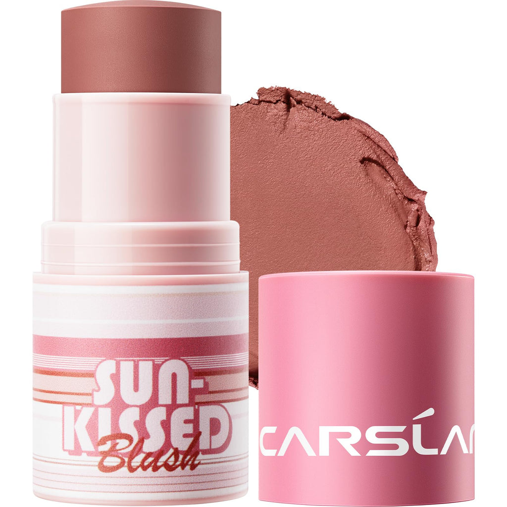CARSLAN Sun Kissed Blush & Bronzer Stick – Matte Cream, Shade 02 Afternoon, 0.21 oz, Vegan
