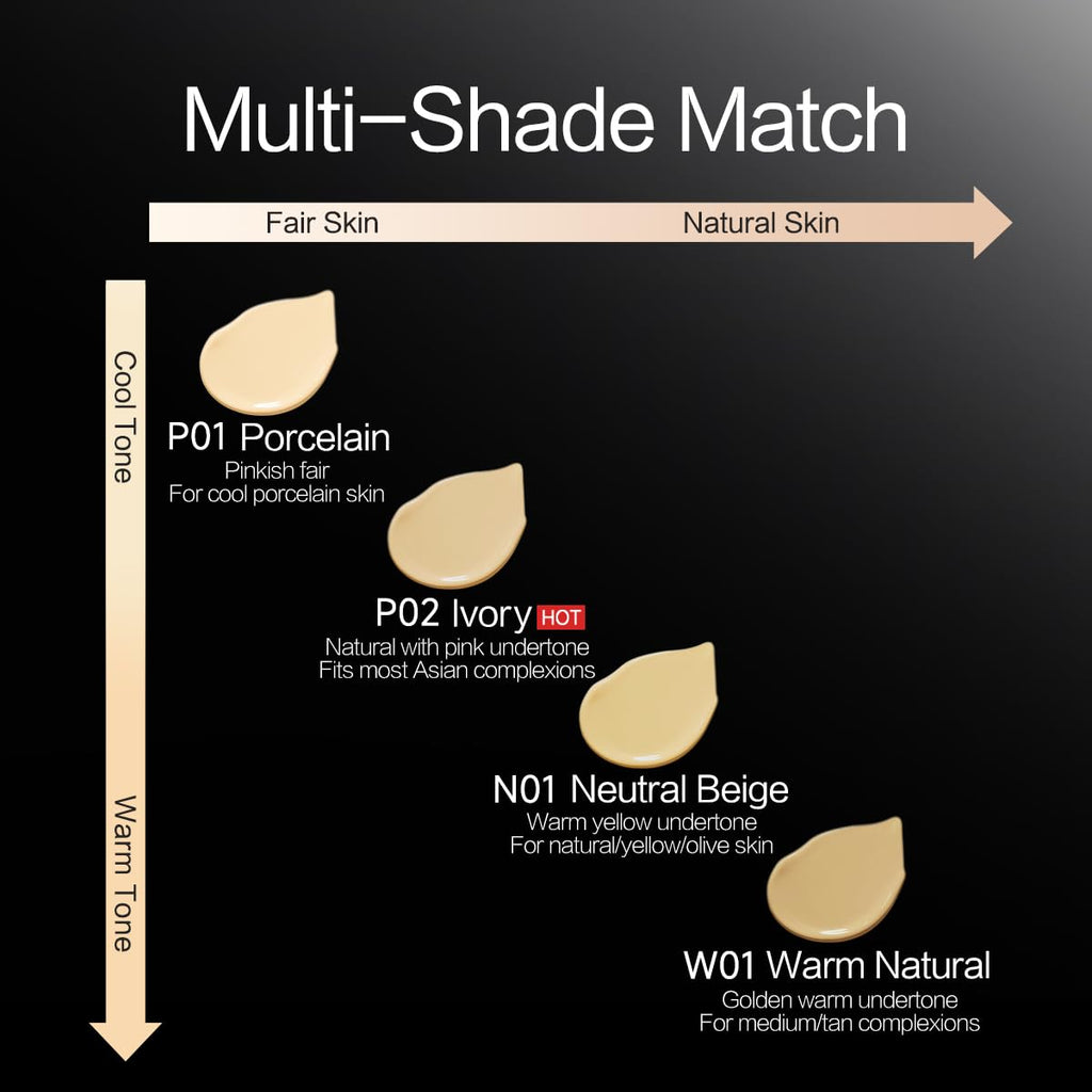 CARSLAN Black Magnet Foundation P02 Light Skin – 24H Matte, Waterproof