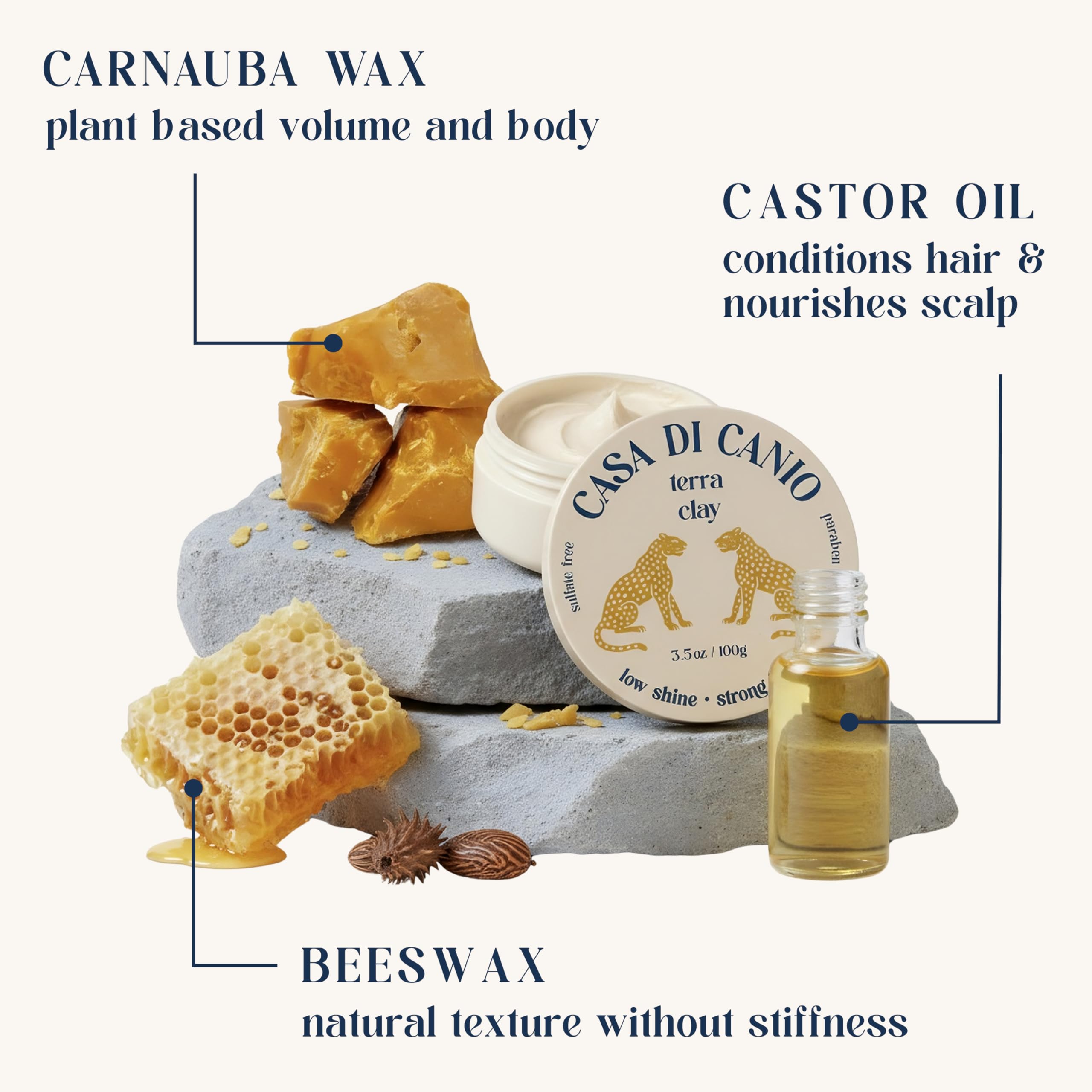 Casa Di Canio Terra Clay – Medium Hold, Low Shine, Fragrance-Free & Water-Based