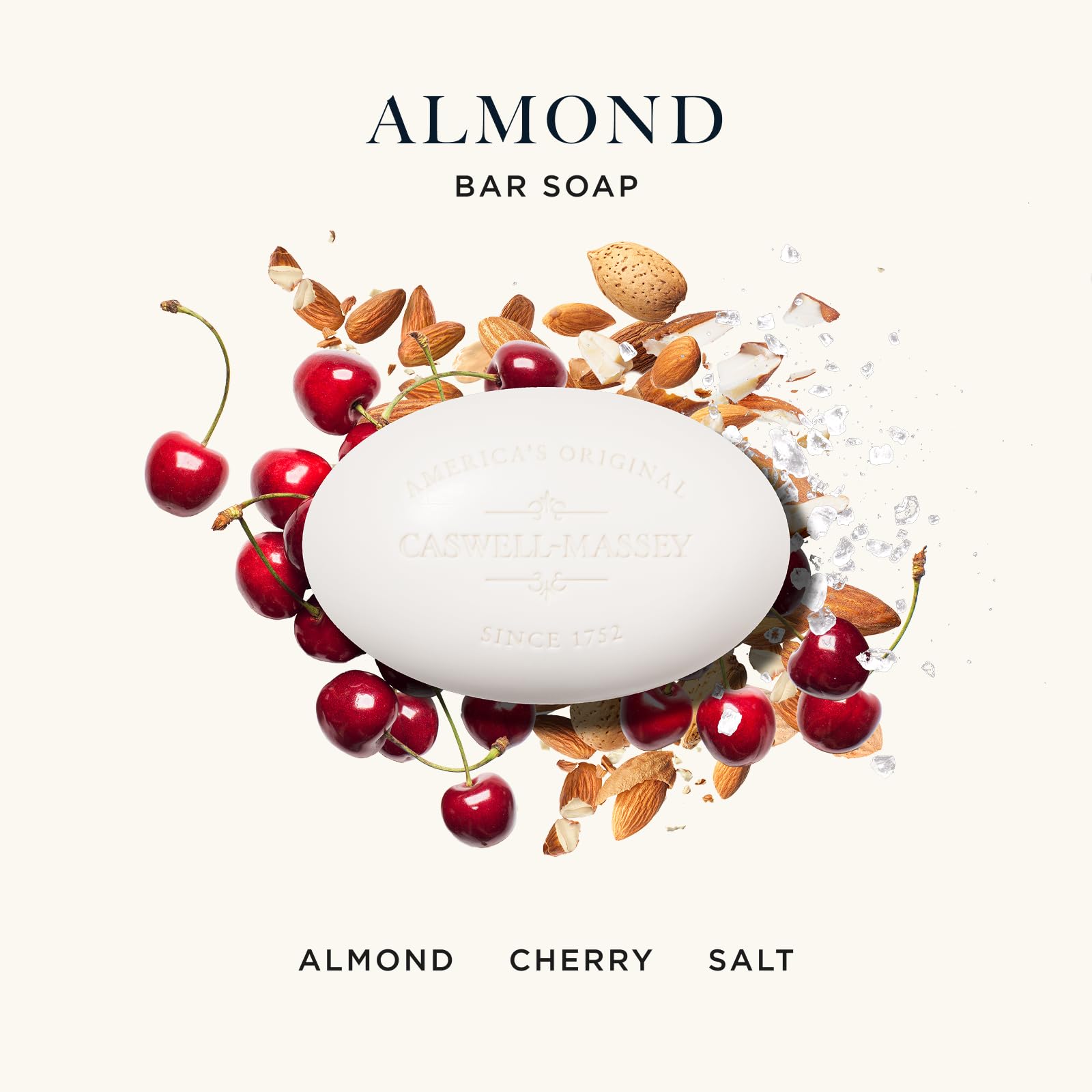 Caswell-Massey Almond Natural Bar Soap Gift Set | Triple-Milled Moisturizing Soap, Plant-Based, USA Made
