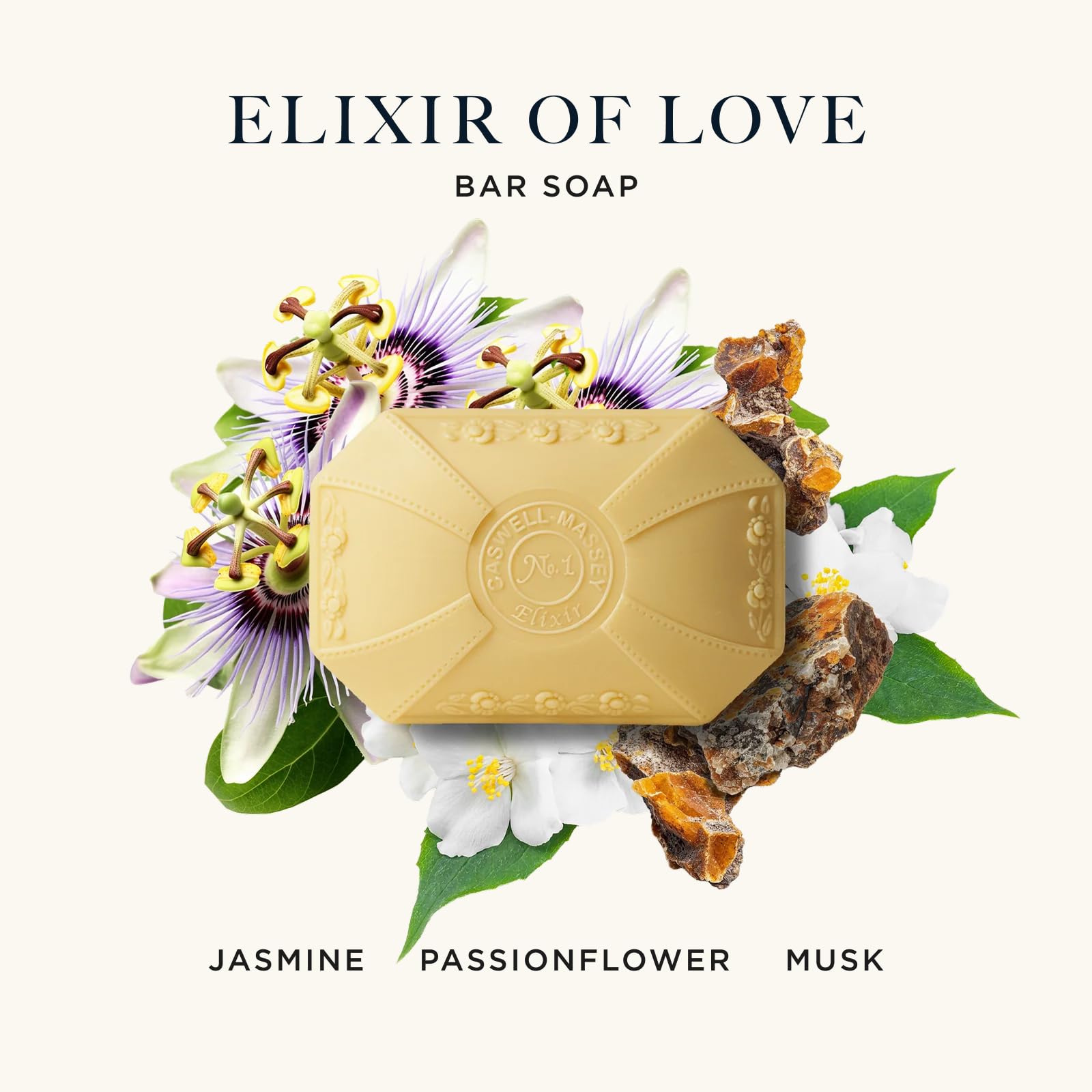 Caswell-Massey Elixir of Love Bar Soap for Women – Moisturizing Plant-Based 3.5 oz