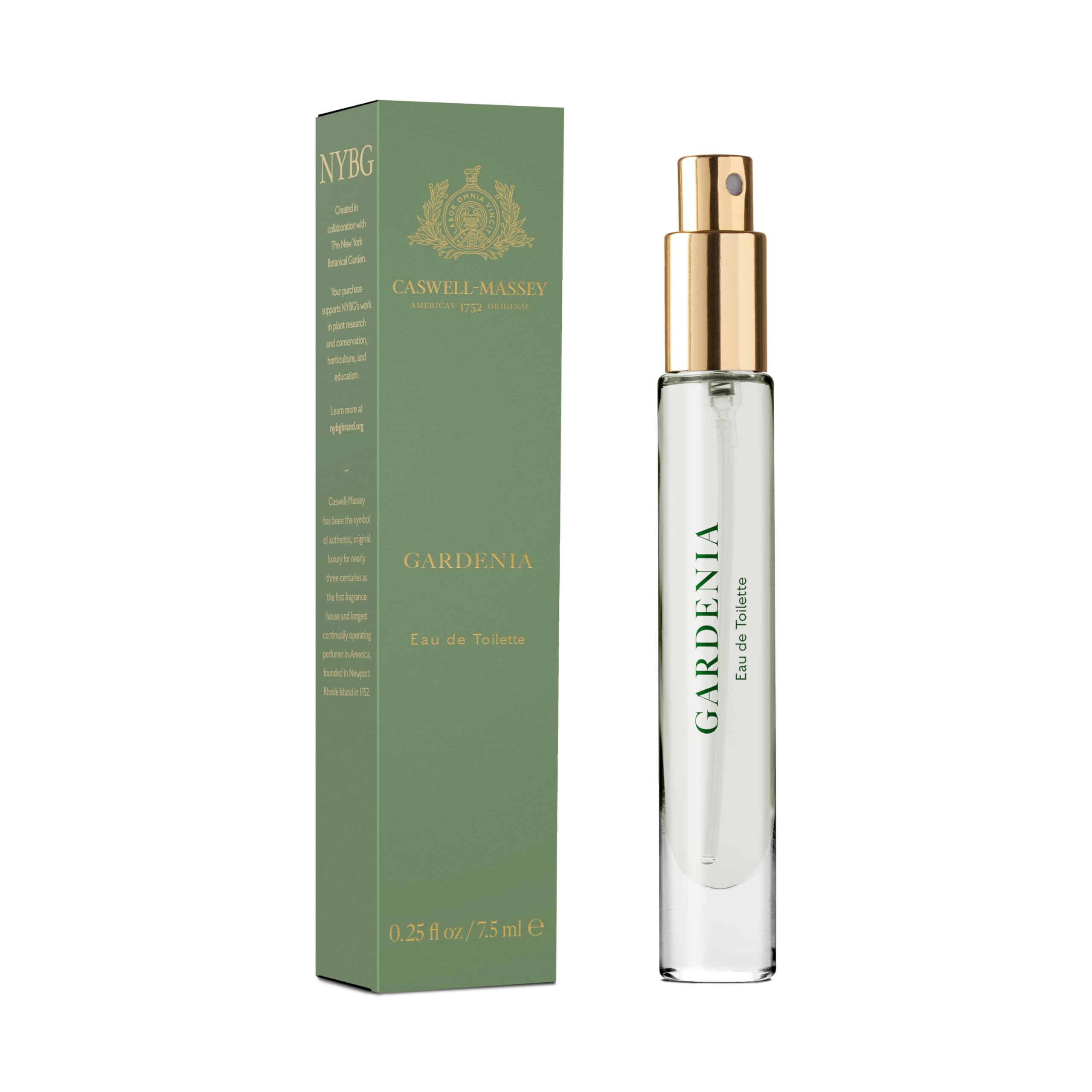 Caswell-Massey Gardenia Eau de Toilette Spray – 0.25 oz Mini | Feminine Floral with Citrus Zest, Gardenia & Peony | Made in USA
