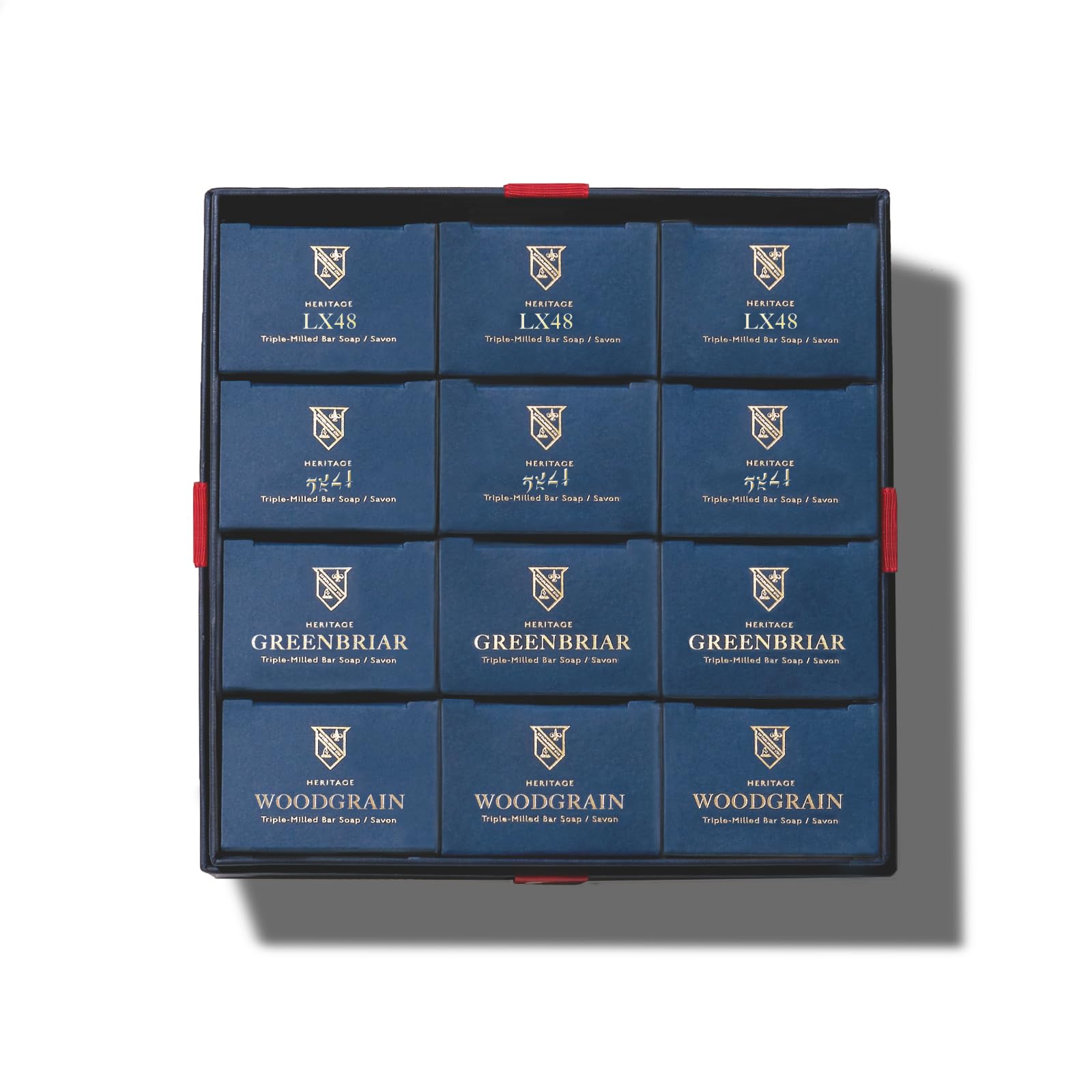 Caswell-Massey Natural Bar Soap for Men — Heritage Collection Gift Set, 12 Bars, 4 Scents