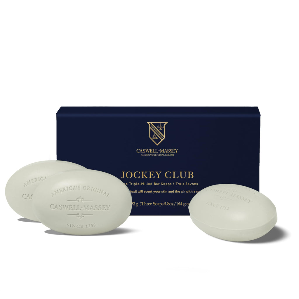 Caswell-Massey Men’s Bar Soap Gift Set – Jockey Club Scent | Triple-Milled Moisturizing Bars, USA-Made