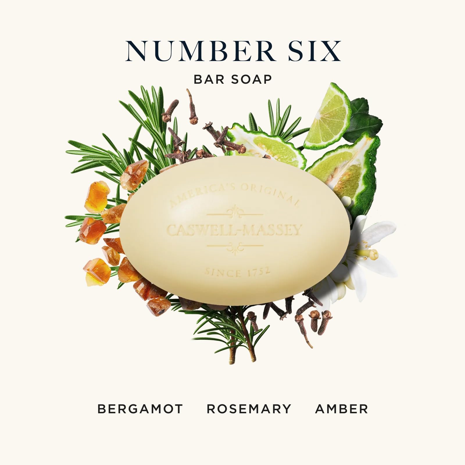 Caswell-Massey Number Six Gift Set – Men’s Bar Soap (3 x 5.8 oz) Made in USA | Triple-Milled Moisturizing Soap