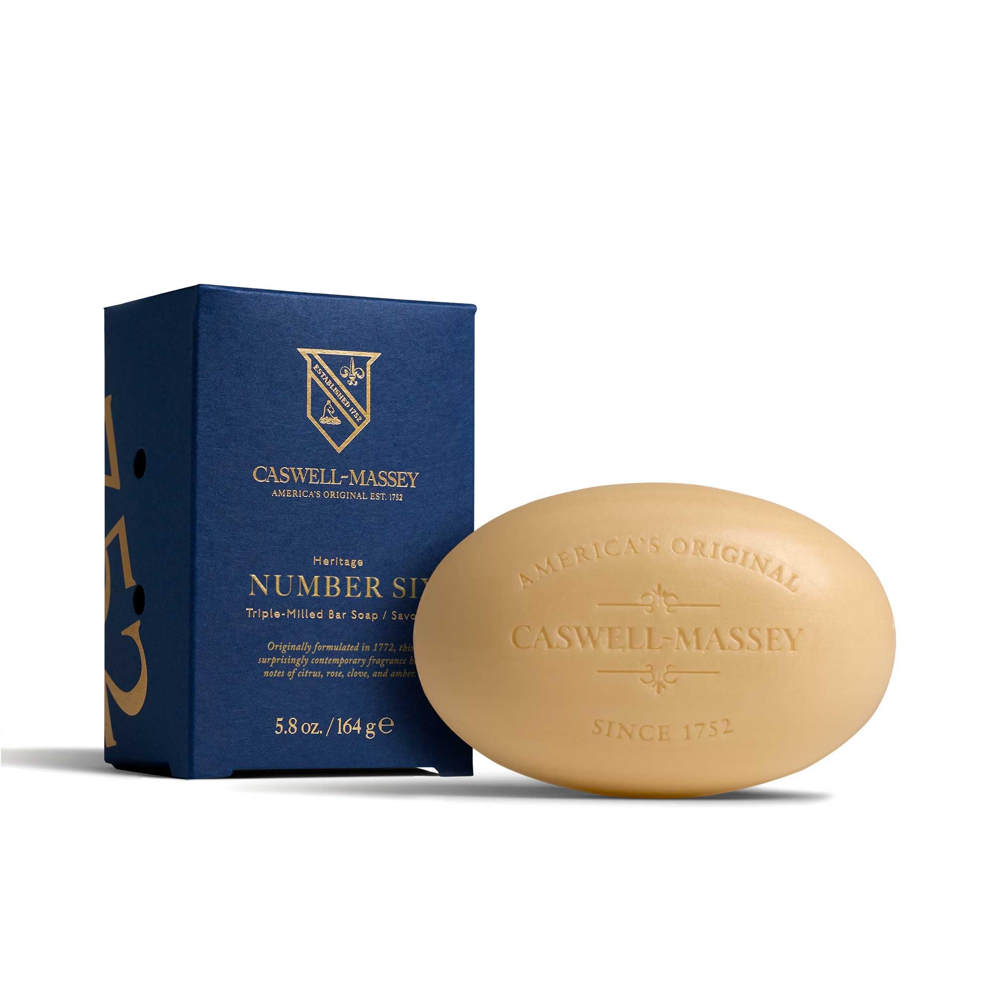 Caswell-Massey Number Six Bar Soap for Men – Moisturizing, Plant-Based, USA Made