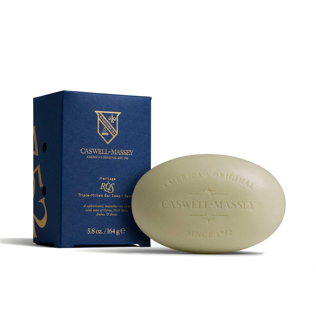 Caswell-Massey ROS Bar Soap for Men — Moisturizing, Triple-Milled, USA-Made 5.8 oz