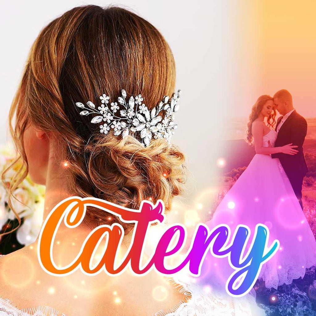 Catery Crystal Bridal Hair Comb – Rose Gold Rhinestones, Wedding Hair Accessory for Brides