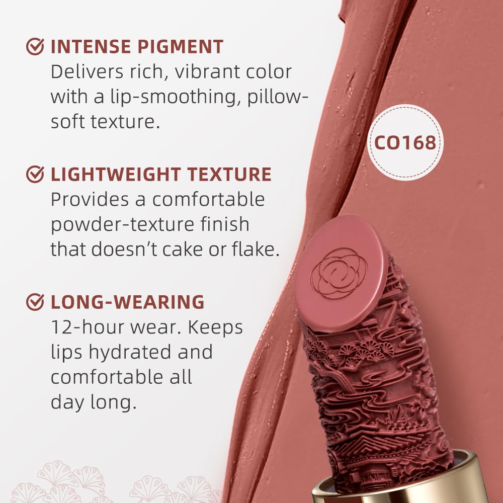 Catkin Moist Lipstick – Hydrating Matte Lip Color with Vitamin E & Avocado Oil (168)