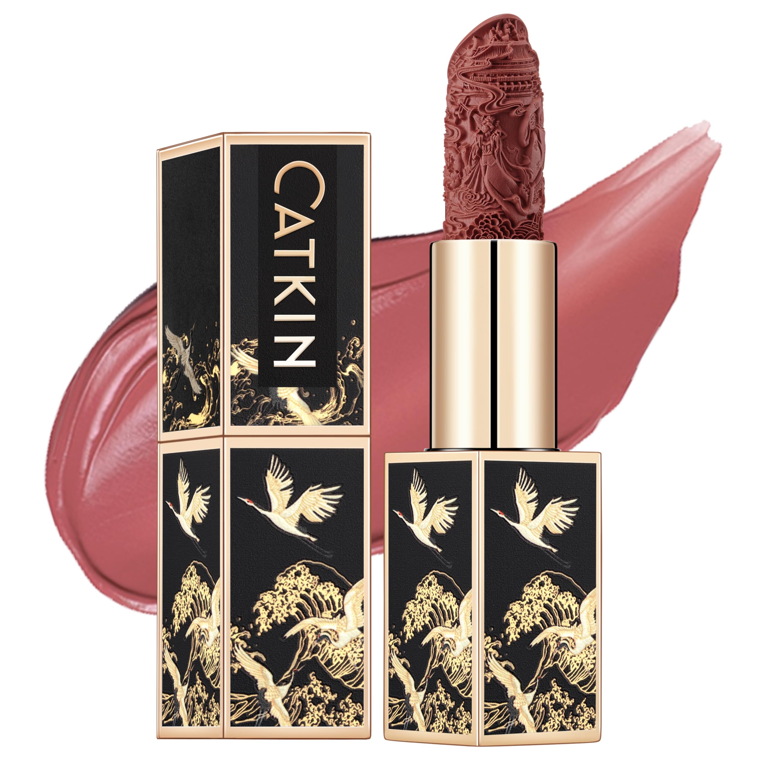 Catkin Moist Lipstick – Hydrating, High-Impact Rose Glow (136)