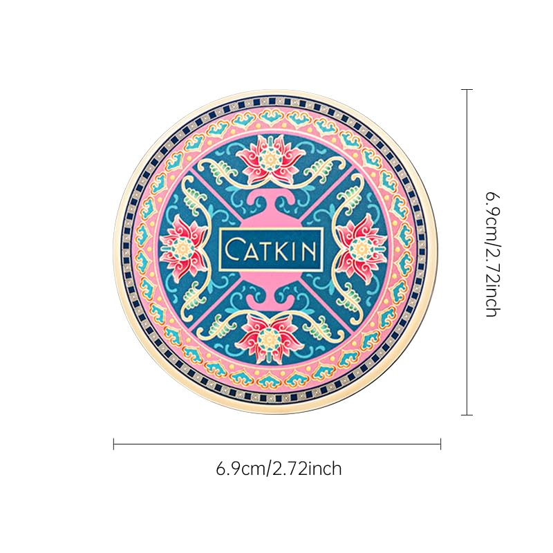 CATKIN Loose Setting Powder – Translucent Matte Finishing Powder, 3-Color Tone Balancing, Oil Control, Velour Puff (0.42oz, C04 Matte for Dry Skin)