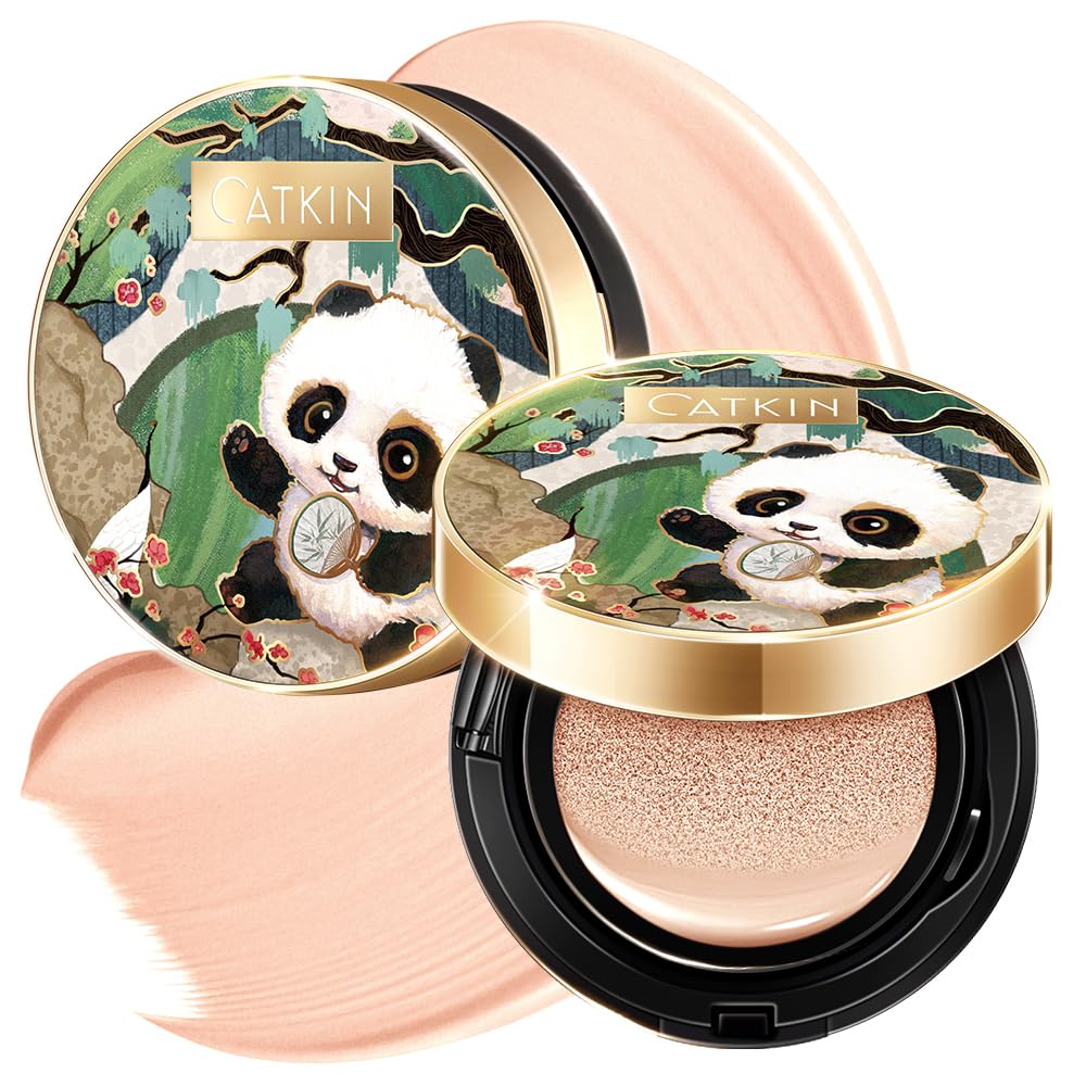 Catkin Panda Land Cushion Foundation – Full Coverage, Hydrating Finish (C02 Light Beige)