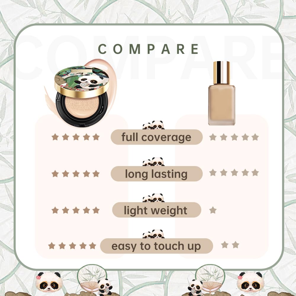Catkin Panda Land Cushion Foundation – Full Coverage, Hydrating Finish (C02 Light Beige)