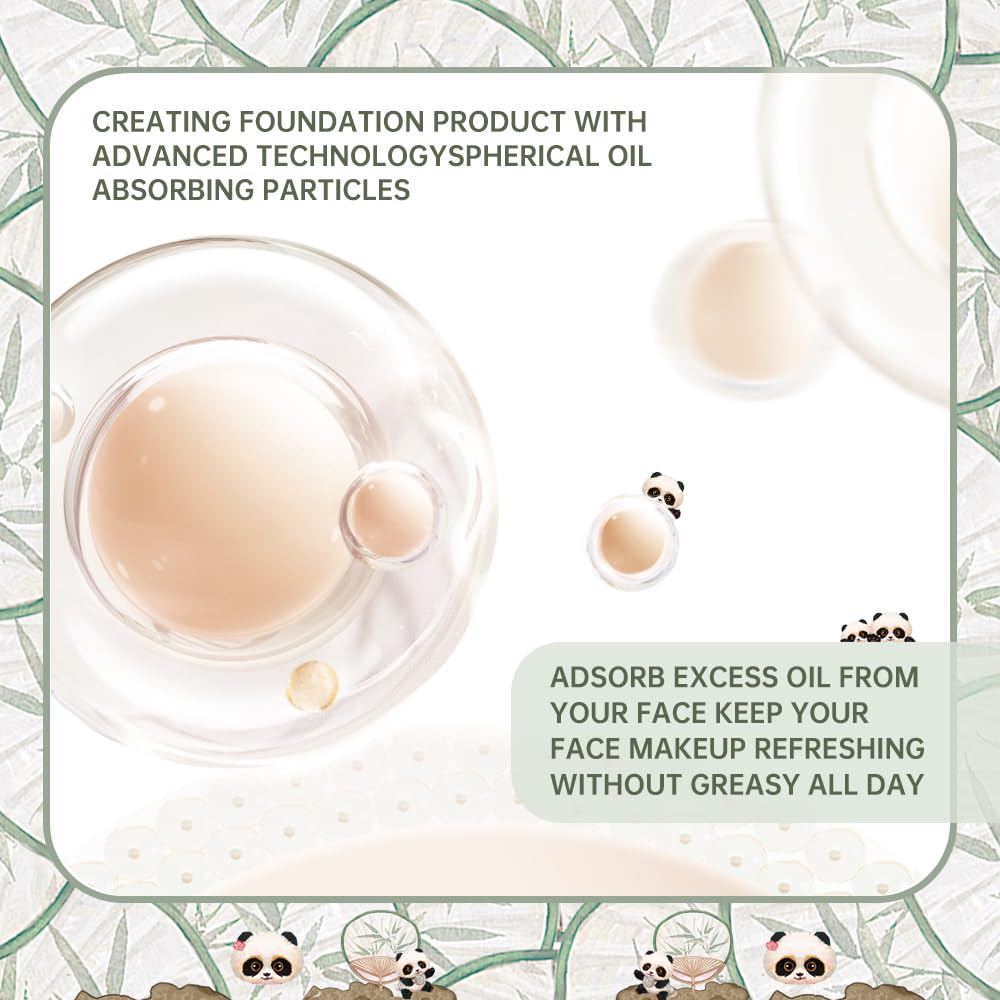CATKIN Panda Land Full Coverage Cushion Foundation – Hydrating, Breathable, Poreless Finish (C01 Fair)