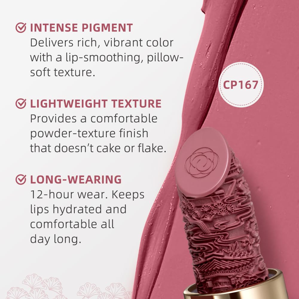 Catkin Semi-Matte Lipstick 167 | Hydrating High-Impact Color with Vitamin E & Avocado Oil