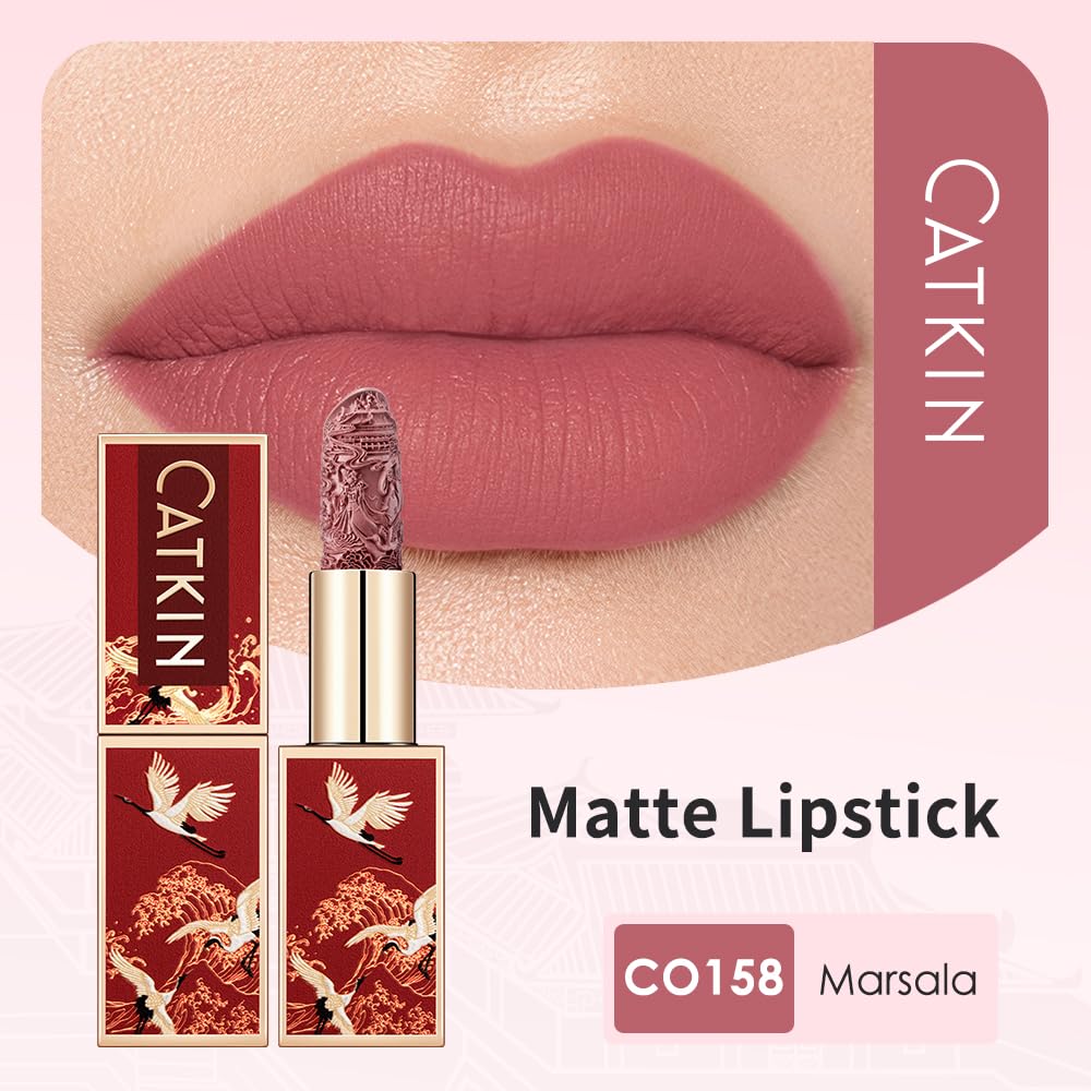 Catkin Semi-Matte Lipstick – Hydrating Color with Vitamin E & Avocado Oil
