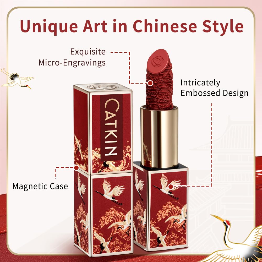 Catkin Semi-Matte Lipstick – Hydrating Color with Vitamin E & Avocado Oil