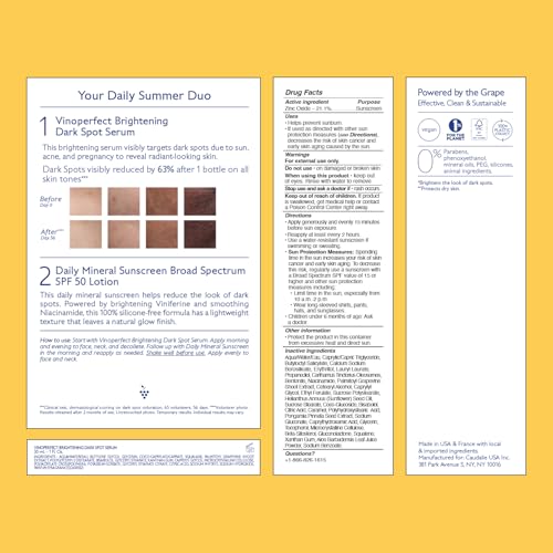 Caudalie Vinoperfect Brightening Serum + Vinosun SPF 50 Daily Mineral Sunscreen Set