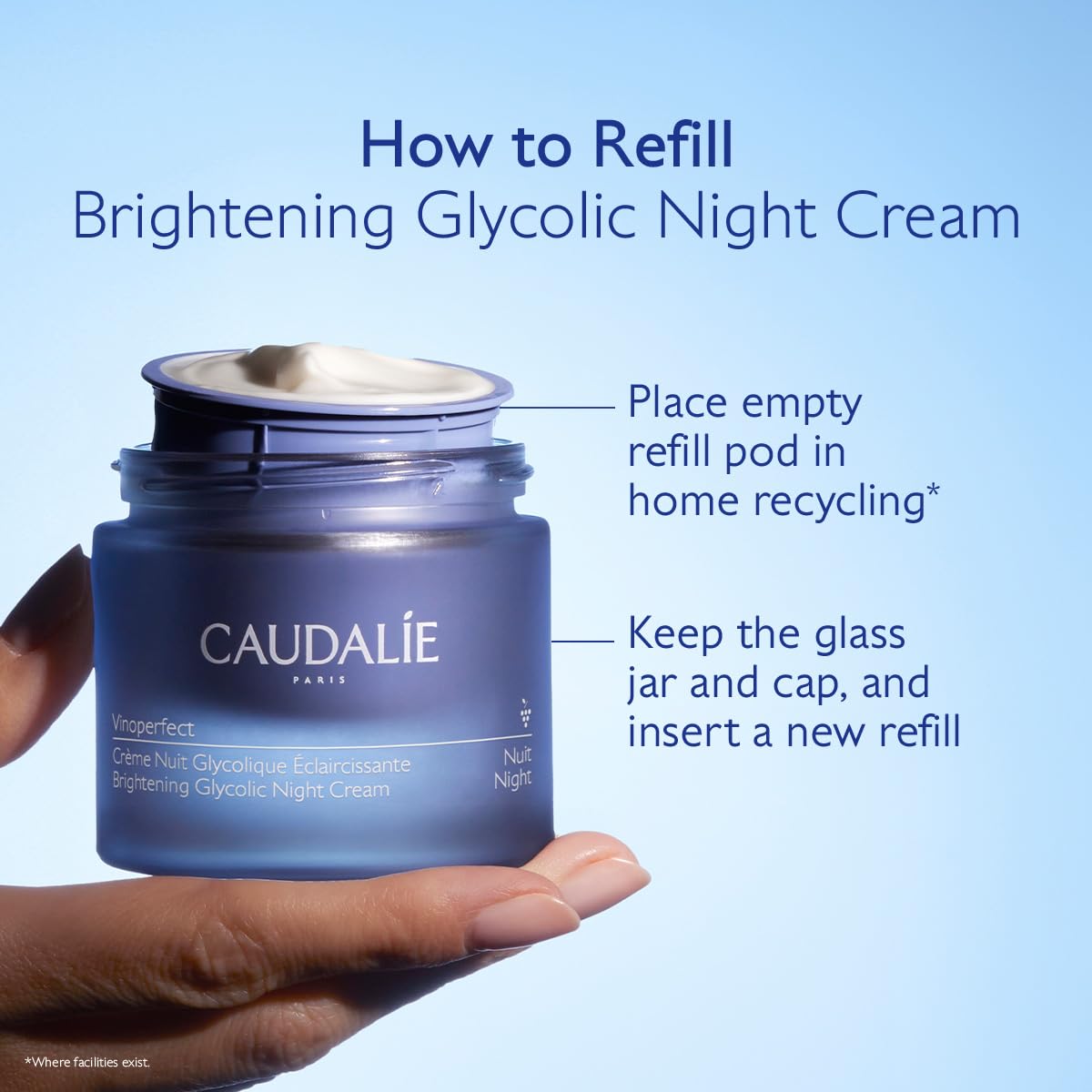 Caudalie Vinoperfect Dark Spot Brightening Glycolic Night Cream – Refill Pod (50 mL)