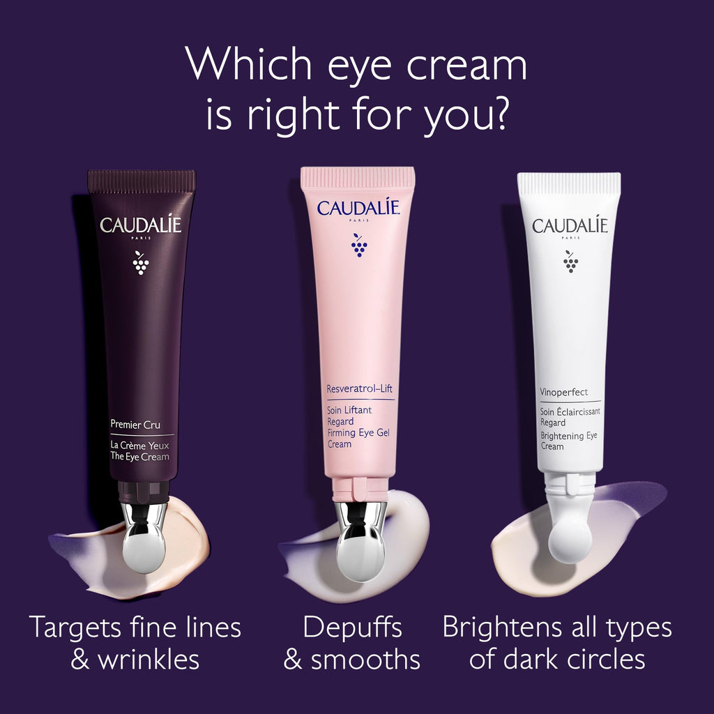 Caudalie Premier Cru Anti-Aging Eye Cream for Fine Lines and Wrinkles – 15 mL