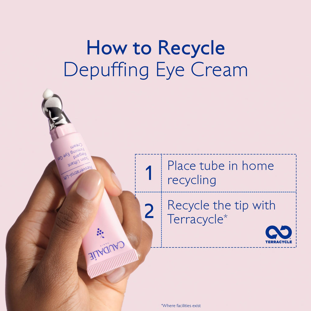 Caudalie Resveratrol-Lift Eye Gel Cream with Peptides, Hyaluronic Acid & Vegan Collagen – 15 mL