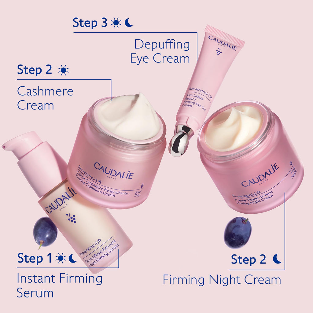 Caudalie Resveratrol-Lift Eye Gel Cream with Peptides, Hyaluronic Acid & Vegan Collagen – 15 mL