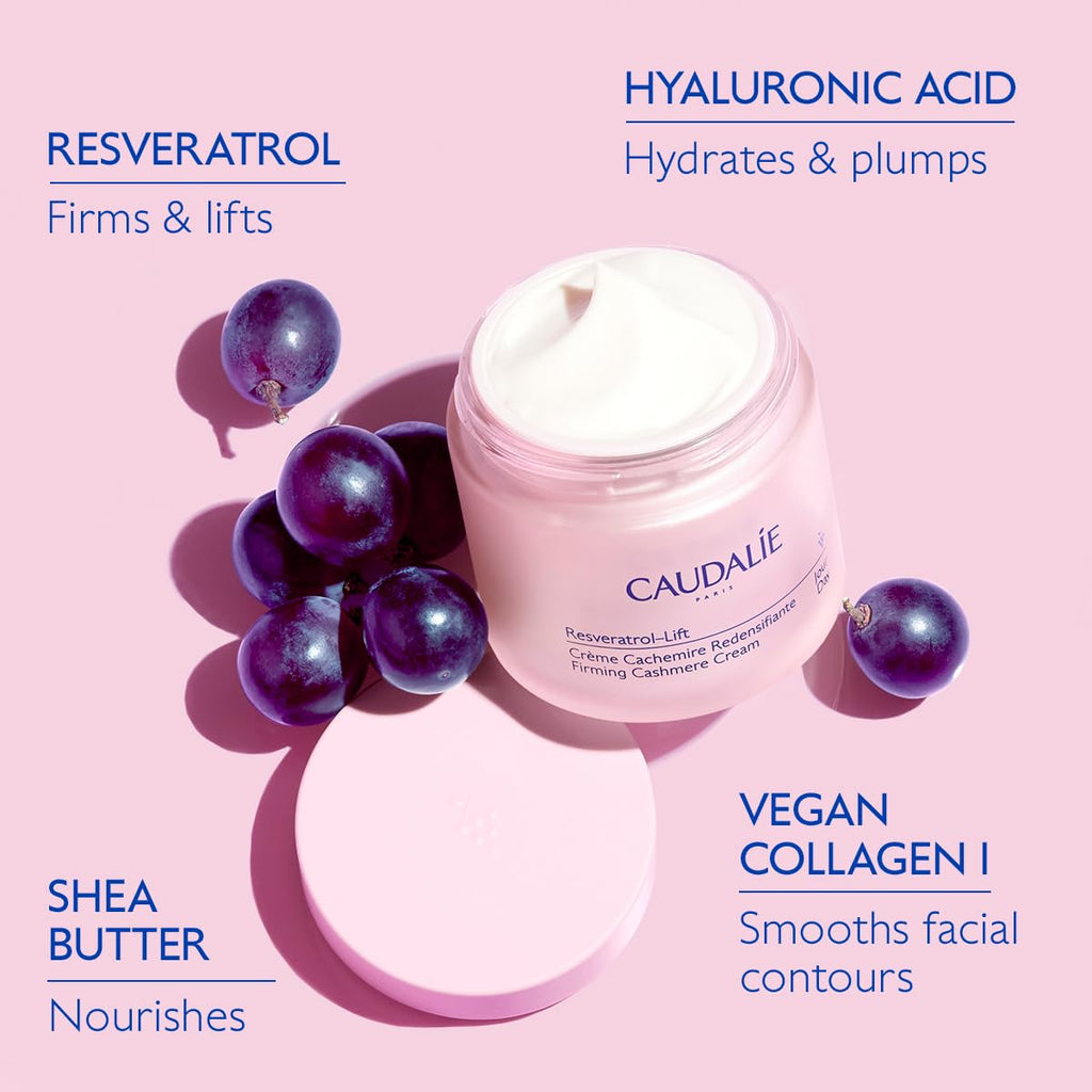 Caudalie Resveratrol-Lift Firming Cashmere Cream – Retinol Alternative, 50 mL (Refillable Jar)