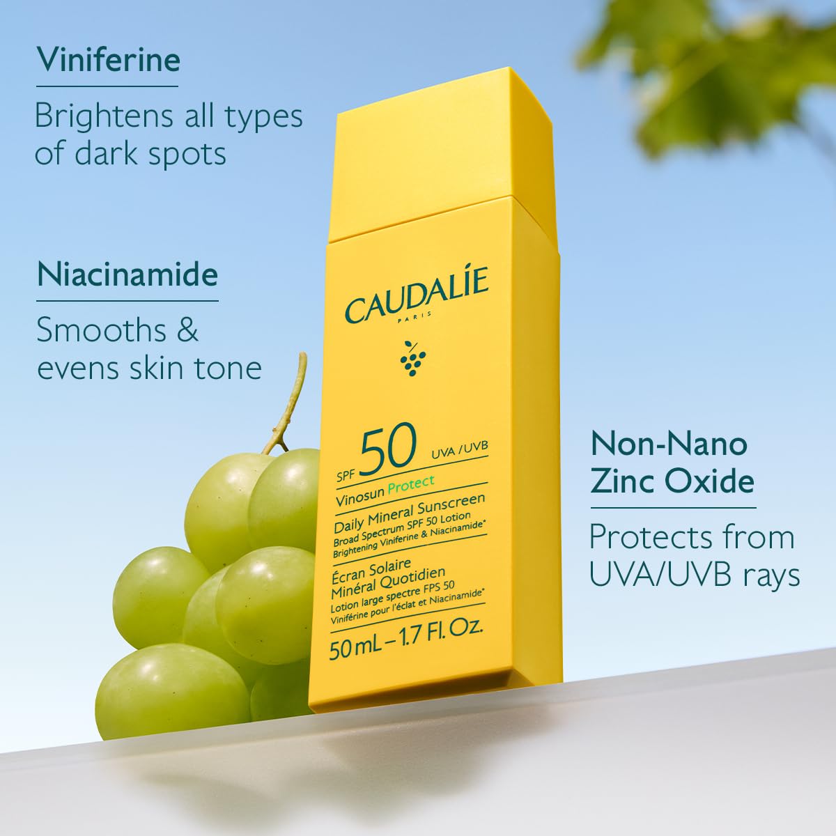 Caudalie Vinoperfect Brightening Serum + Vinosun SPF 50 Daily Mineral Sunscreen Set