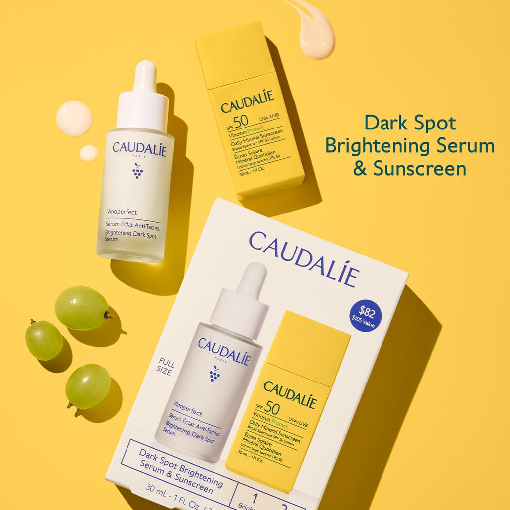Caudalie Vinoperfect Brightening Serum + Vinosun SPF 50 Daily Mineral Sunscreen Set
