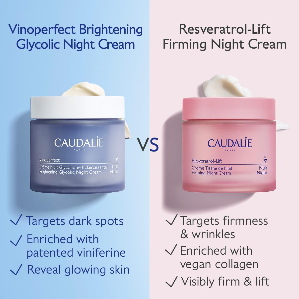 Caudalie Vinoperfect Dark Spot Brightening Glycolic Night Cream – Refillable Jar 50 mL
