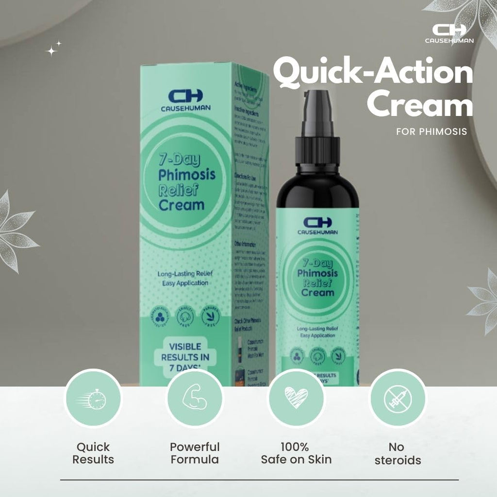 Cause Human 7-Day Phimosis Cream – Steroid-Free Relief at Home (90 g)