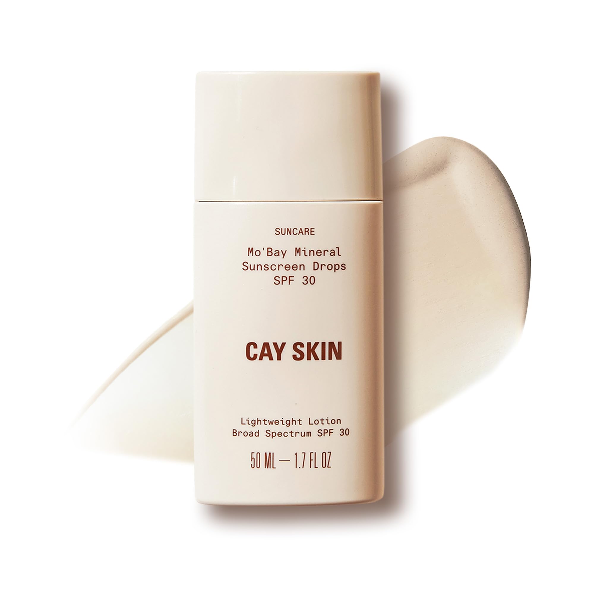 Cay Skin Mo'Bay Mineral Sunscreen Drops SPF 30 – Mineral SPF Face Sunscreen & Makeup Primer with Sea Moss