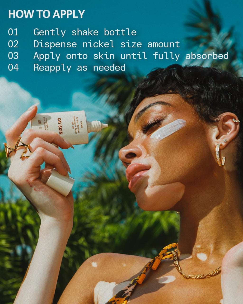 Cay Skin Mo'Bay Mineral Sunscreen Drops SPF 30 – Mineral SPF Face Sunscreen & Makeup Primer with Sea Moss
