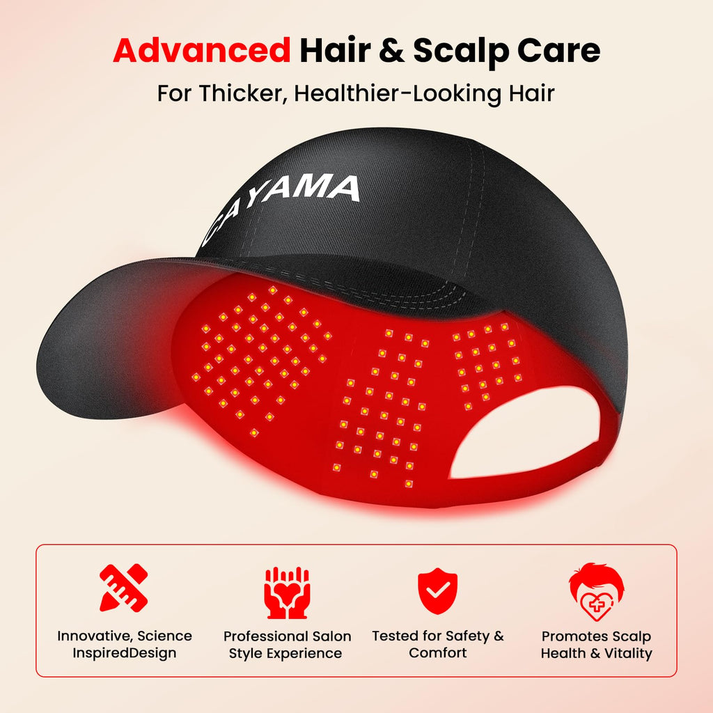 CAYAMA Red Light Hair Growth Cap – At-Home Scalp Therapy, Adjustable Fit & Remote Control