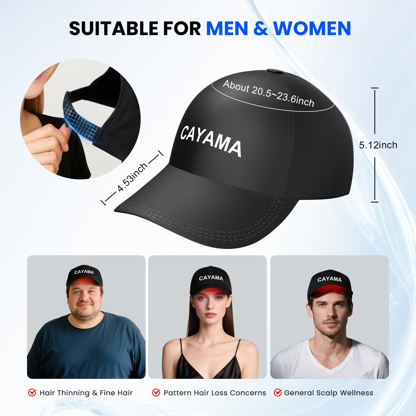 CAYAMA Red Light Hair Growth Cap – Cordless At-Home Hair Therapy for Men & Women
