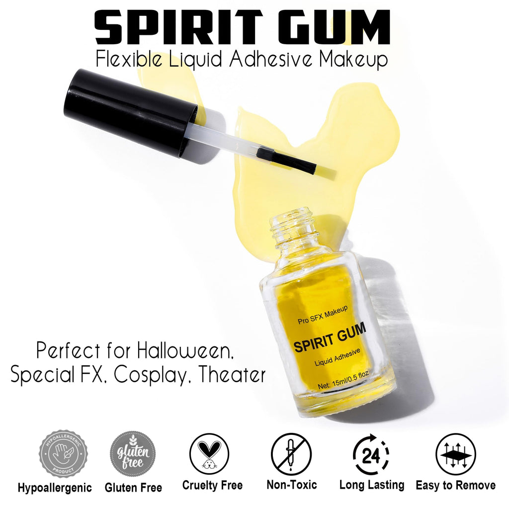 CCbeauty Spirit Gum Adhesive & Remover Kit – 15ml Spirit Gum + 50ml Remover for Bald Caps & Prosthetics